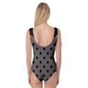 Large Black Polka Dots On Carbon Grey - Princess Tank Leotard  View2