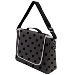 Large Black Polka Dots On Carbon Grey - Box Up Messenger Bag by FashionLane