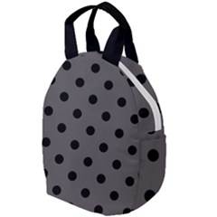 Large Black Polka Dots On Carbon Grey - Travel Backpacks by FashionLane