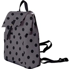 Large Black Polka Dots On Carbon Grey - Buckle Everyday Backpack by FashionLane