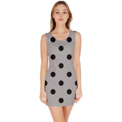 Large Black Polka Dots On Chalice Silver Grey - Bodycon Dress by FashionLane