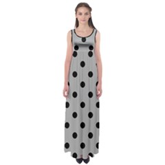 Large Black Polka Dots On Chalice Silver Grey - Empire Waist Maxi Dress by FashionLane