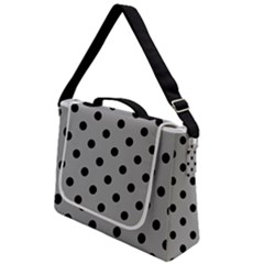 Large Black Polka Dots On Chalice Silver Grey - Box Up Messenger Bag by FashionLane