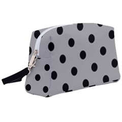 Large Black Polka Dots On Chalice Silver Grey - Wristlet Pouch Bag (large) by FashionLane