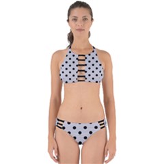 Large Black Polka Dots On Cloudy Grey - Perfectly Cut Out Bikini Set by FashionLane