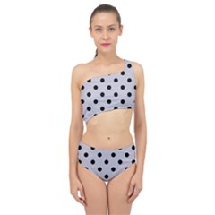 Large Black Polka Dots On Cloudy Grey - Spliced Up Two Piece Swimsuit by FashionLane