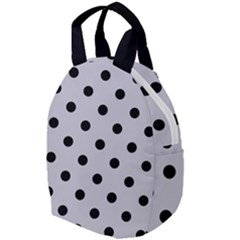 Large Black Polka Dots On Cloudy Grey - Travel Backpacks by FashionLane