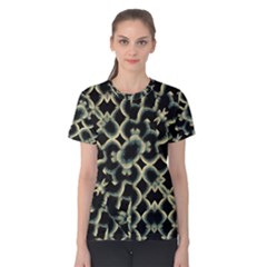 Dark Interlace Motif Mosaic Pattern Women s Cotton Tee