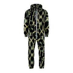 Dark Interlace Motif Mosaic Pattern Hooded Jumpsuit (kids) by dflcprintsclothing