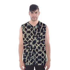 Dark Interlace Motif Mosaic Pattern Men s Basketball Tank Top by dflcprintsclothing