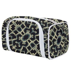 Dark Interlace Motif Mosaic Pattern Toiletries Pouch by dflcprintsclothing