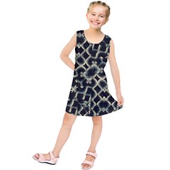 Dark Interlace Motif Mosaic Pattern Kids  Tunic Dress