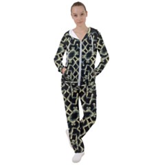 Dark Interlace Motif Mosaic Pattern Women s Tracksuit