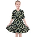 Dark Interlace Motif Mosaic Pattern Kids  All Frills Chiffon Dress View1