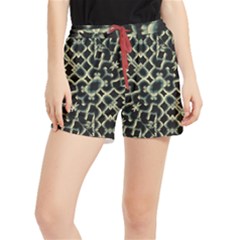 Dark Interlace Motif Mosaic Pattern Runner Shorts