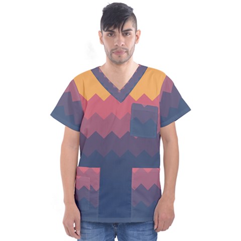 Fall Palette Men s V-neck Scrub Top by goljakoff