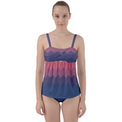 Fall Palette Twist Front Tankini Set by goljakoff