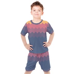 Fall Palette Kids  Tee And Shorts Set by goljakoff