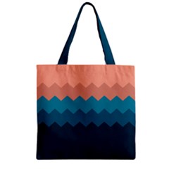 Flat Ocean Palette Zipper Grocery Tote Bag by goljakoff