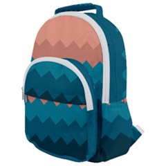 Flat Ocean Palette Rounded Multi Pocket Backpack by goljakoff