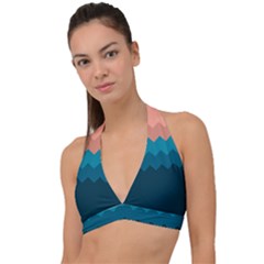 Flat Ocean Palette Halter Plunge Bikini Top by goljakoff