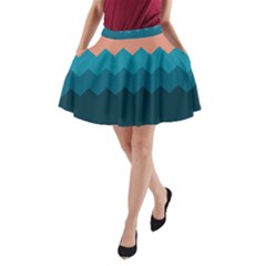 Flat Ocean Palette A-line Pocket Skirt by goljakoff