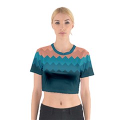 Flat Ocean Palette Cotton Crop Top by goljakoff