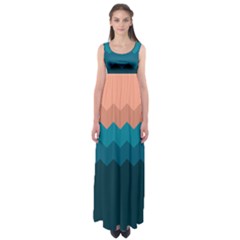 Flat Ocean Palette Empire Waist Maxi Dress by goljakoff