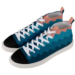 Flat Ocean Palette Men s Mid-top Canvas Sneakers by goljakoff