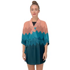 Flat Ocean Palette Half Sleeve Chiffon Kimono by goljakoff