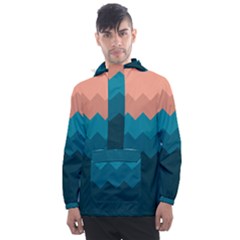 Flat Ocean Palette Men s Front Pocket Pullover Windbreaker by goljakoff