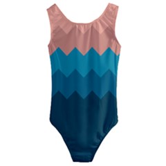 Flat Ocean Palette Kids  Cut-out Back One Piece Swimsuit by goljakoff