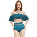 Flat ocean palette Halter Flowy Bikini Set  View1