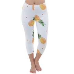 Pineapple Pattern Capri Winter Leggings  by goljakoff