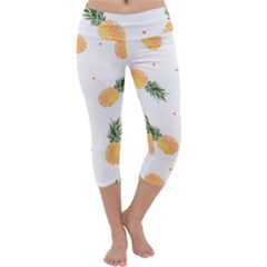 Pineapple Pattern Capri Yoga Leggings by goljakoff