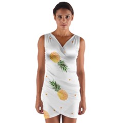 Pineapple Pattern Wrap Front Bodycon Dress by goljakoff