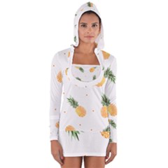 Pineapple Pattern Long Sleeve Hooded T-shirt by goljakoff