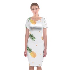 Pineapple Pattern Classic Short Sleeve Midi Dress by goljakoff