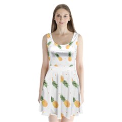 Pineapple Pattern Split Back Mini Dress  by goljakoff