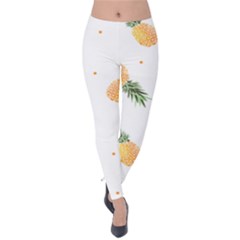 Pineapple Pattern Velvet Leggings by goljakoff