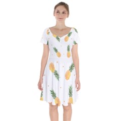 Pineapple Pattern Short Sleeve Bardot Dress by goljakoff