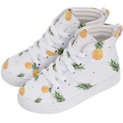 Pineapple Pattern Kids  Hi-top Skate Sneakers by goljakoff