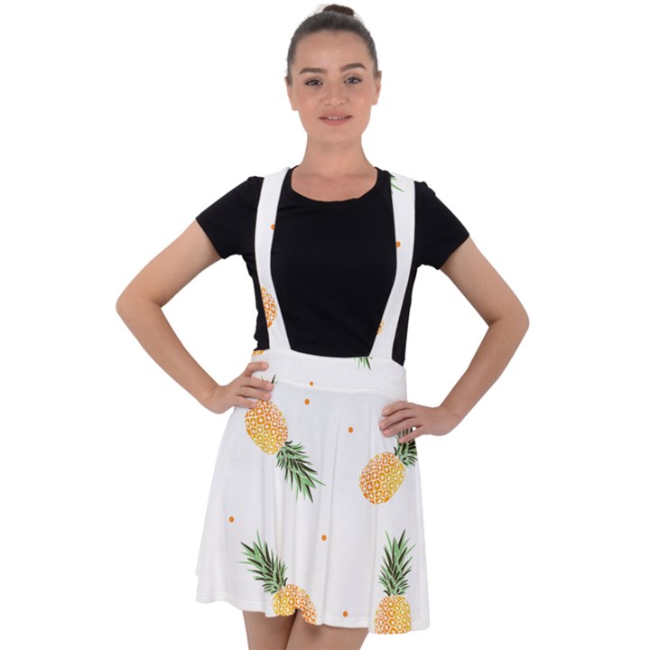 Pineapple pattern Velvet Suspender Skater Skirt