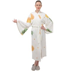 Pineapple Pattern Maxi Velour Kimono by goljakoff