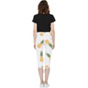 Pineapple pattern Inside Out Lightweight Velour Capri Leggings  View2