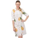 Pineapple pattern Long Sleeve Mini Shirt Dress View1