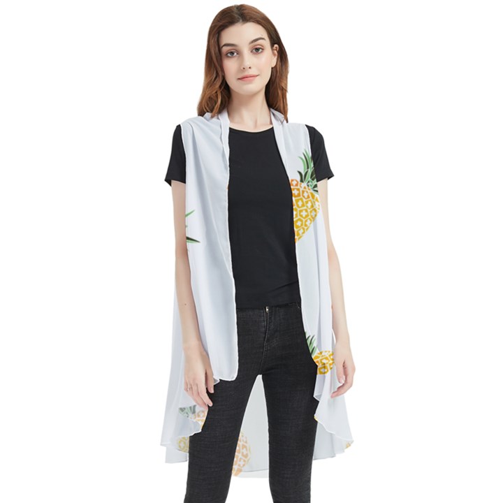 Pineapple pattern Sleeveless Chiffon Waistcoat Shirt