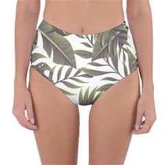 Tropical Leaves Reversible High-waist Bikini Bottoms by goljakoff