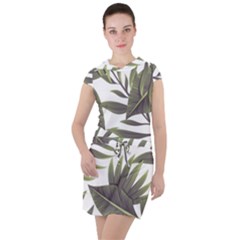 Tropical Leaves Drawstring Hooded Dress by goljakoff