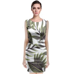 Tropical Leaves Classic Sleeveless Midi Dress by goljakoff